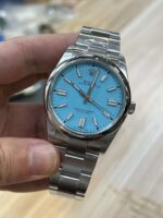 VS Factory Rolex Oyster Perpetual 41mm Turquoise “Tiffany” Blue Dial Smooth Bezel Oyster Bracelet (124300) 1:1 Super Clone – VS3230 Movement – Bild 3
