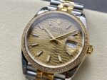 VS Factory Rolex Datejust 36 Two-Tone Yellow Gold Diamond Bezel Golden Fluted Motif (126283RBR) 1:1 Super Clone – DD3235 Movement – Bild 3