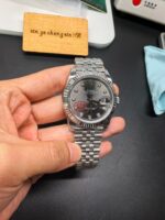 VS Factory (V2) Rolex Datejust 41mm Sunburst Slate Diamond Dial Fluted Bezel Jubilee Bracelet (126334) 1:1 Super Clone – DD3235 Movement – Bild 3