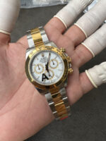 VS Factory Rolex Cosmograph Daytona Two-Tone Yellow Gold White Dial (126503) 1:1 Super Clone – DD4131 Movement – Bild 6