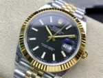 VS Factory Rolex Datejust 41mm Two-Tone Yellow Gold Green Dial Fluted Bezel Jubilee Bracelet (126333) 1:1 Super Clone – DD3235 Movement – Bild 3