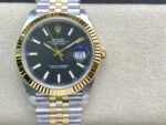 VS Factory Rolex Datejust 41mm Two-Tone Yellow Gold Green Dial Fluted Bezel Jubilee Bracelet (126333) 1:1 Super Clone – DD3235 Movement – Bild 2
