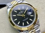 VS Factory Rolex Datejust 41mm Two-Tone Yellow Gold Green Dial Fluted Bezel Jubilee Bracelet (126333) 1:1 Super Clone – DD3235 Movement – Bild 4