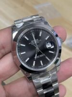 VS Factory Rolex Datejust 41mm Black Sunburst Dial Smooth Bezel Oyster Bracelet (126300) 1:1 Super Clone – DD3235 Movement – Bild 4