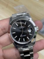 VS Factory Rolex Datejust 41mm Black Sunburst Dial Smooth Bezel Oyster Bracelet (126300) 1:1 Super Clone – DD3235 Movement – Bild 3