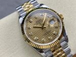 VS Factory Rolex Datejust 36 Two-Tone Yellow Gold Golden Fluted Motif Diamond Dial (126233) 1:1 Super Clone – DD3235 Movement – Bild 4