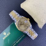 VS Factory Rolex Datejust 36mm Two-Tone Yellow Gold Golden Fluted Motif Diamond Dial Jubilee Bracelet (126233) 1:1 Super Clone – DD3235 Movement – Bild 8