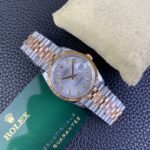 VS Factory Rolex Datejust 36mm Two-Tone Rose Gold Silver Fluted Motif Diamond Dial Jubilee Bracelet (126231) 1:1 Super Clone – DD3235 Movement – Bild 7