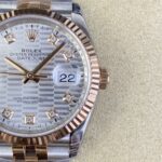 VS Factory Rolex Datejust 36mm Two-Tone Rose Gold Silver Fluted Motif Diamond Dial Jubilee Bracelet (126231) 1:1 Super Clone – DD3235 Movement – Bild 5