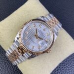 VS Factory Rolex Datejust 36mm Two-Tone Rose Gold Silver Fluted Motif Diamond Dial Jubilee Bracelet (126231) 1:1 Super Clone – DD3235 Movement – Bild 3