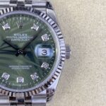 VS Factory Rolex Datejust 36mm Olive Green Palm Motif Diamond Dial Jubilee Bracelet (126234) 1:1 Super Clone – DD3235 Movement – Bild 7