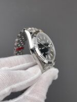 VS Factory (V2) Rolex Datejust 41mm Deep Black Diamond Dial Fluted Bezel Jubilee Bracelet (126334) 1:1 Super Clone – DD3235 Movement – Bild 7