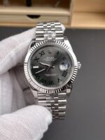 VS Factory Rolex Datejust 41mm Slate “Wimbledon” Dial Fluted Bezel Jubilee Bracelet (126334) 1:1 Super Clone – DD3235 Movement – Bild 2