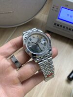 VS Factory Rolex Datejust 41mm Slate “Wimbledon” Dial Smooth Bezel Jubilee Bracelet (126300) 1:1 Super Clone – DD3235 Movement – Bild 3