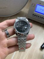 VS Factory Rolex Datejust 41mm Slate “Wimbledon” Dial Smooth Bezel Jubilee Bracelet (126300) 1:1 Super Clone – DD3235 Movement – Bild 2