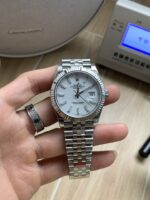 VS Factory Rolex Datejust 41mm Pure White Dial Fluted Bezel Jubilee Bracelet (126334) 1:1 Super Clone – DD3235 Movement – Bild 2