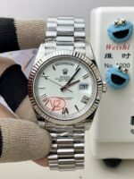 VS Factory (V2) Rolex Day-Date 40mm White Roman Dial Fluted Bezel President Bracelet (228239) 1:1 Super Clone – DD3255 Movement – Bild 2