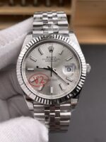 VS Factory (V2) Rolex Datejust 41mm Silver Sunburst Dial Fluted Bezel Jubilee Bracelet (126334) 1:1 Super Clone – DD3235 Movement – Bild 3