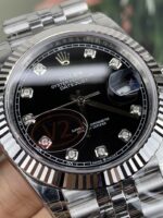 VS Factory (V2) Rolex Datejust 41mm Deep Black Diamond Dial Fluted Bezel Jubilee Bracelet (126334) 1:1 Super Clone – DD3235 Movement – Bild 4