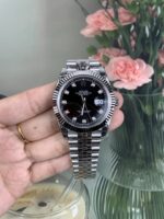 VS Factory (V2) Rolex Datejust 41mm Deep Black Diamond Dial Fluted Bezel Jubilee Bracelet (126334) 1:1 Super Clone – DD3235 Movement – Bild 2
