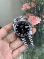 VS Factory (V2) Rolex Datejust 41mm Deep Black Diamond Dial Fluted Bezel Jubilee Bracelet (126334) 1:1 Super Clone – DD3235 Movement – Bild 5