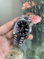 VS Factory (V2) Rolex Datejust 41mm Deep Black Diamond Dial Fluted Bezel Jubilee Bracelet (126334) 1:1 Super Clone – DD3235 Movement – Bild 6