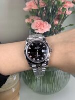 VS Factory (V2) Rolex Datejust 41mm Deep Black Diamond Dial Fluted Bezel Jubilee Bracelet (126334) 1:1 Super Clone – DD3235 Movement – Bild 10