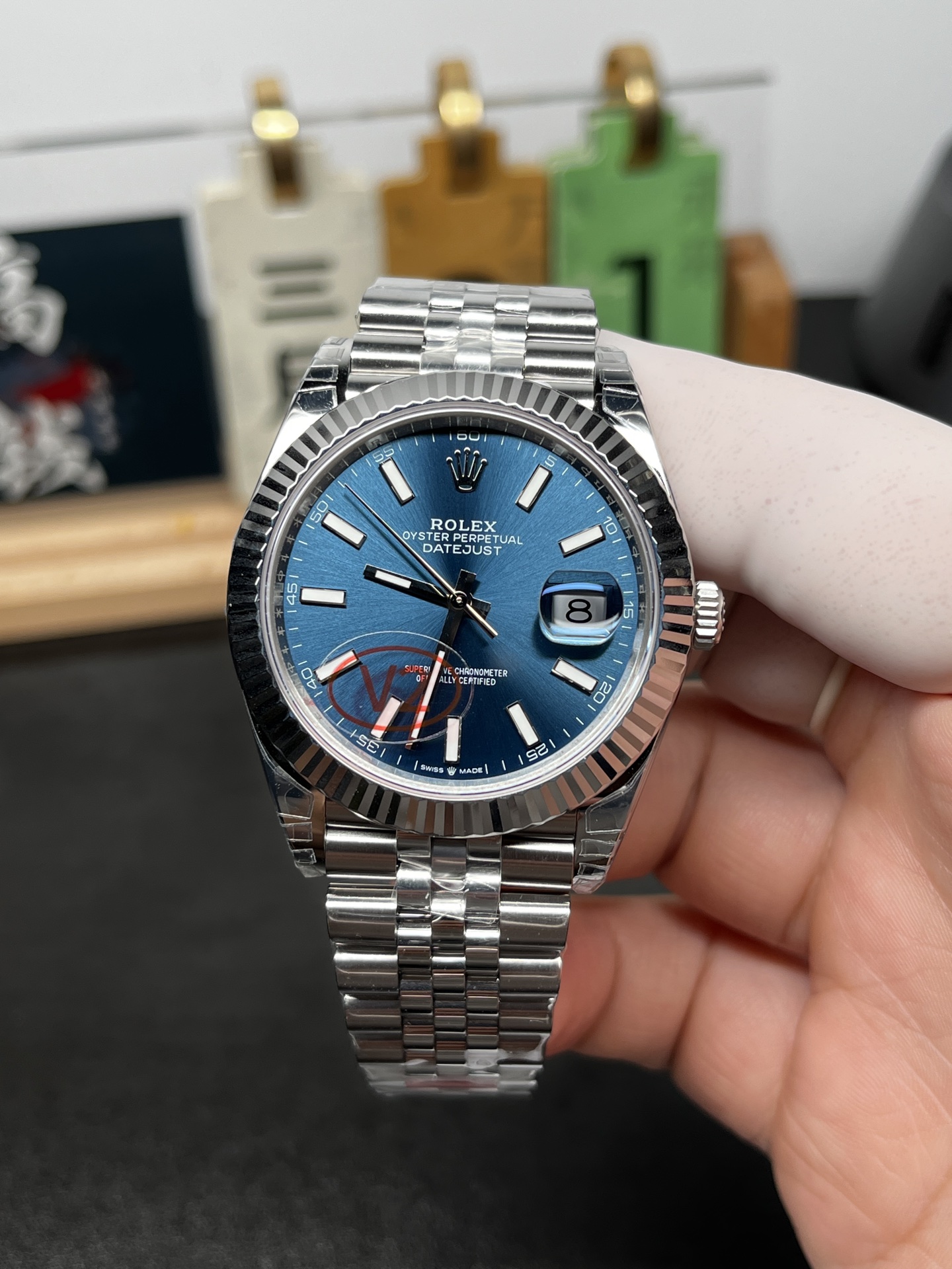 i1772341715610_1797_0_0-1.jpg VS Factory (V2) Rolex Datejust 41mm Blue Sunburst Dial Fluted Bezel Jubilee Bracelet (126334) 1:1 Super Clone – DD3235 Movement – Bild 1