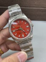 VS Factory Rolex Oyster Perpetual 36mm Coral Red Dial Smooth Bezel Oyster Bracelet (126000) 1:1 Super Clone – DD3230 Movement – Bild 3
