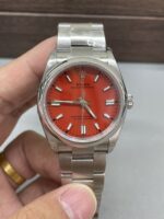 VS Factory Rolex Oyster Perpetual 36mm Coral Red Dial Smooth Bezel Oyster Bracelet (126000) 1:1 Super Clone – DD3230 Movement – Bild 2