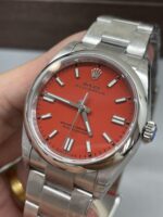 VS Factory Rolex Oyster Perpetual 36mm Coral Red Dial Smooth Bezel Oyster Bracelet (126000) 1:1 Super Clone – DD3230 Movement – Bild 5