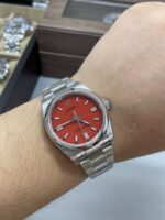 VS Factory Rolex Oyster Perpetual 36mm Coral Red Dial Smooth Bezel Oyster Bracelet (126000) 1:1 Super Clone – DD3230 Movement – Bild 10