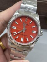 VS Factory Rolex Oyster Perpetual 41mm Coral Red Dial Smooth Bezel Oyster Bracelet (124300) 1:1 Super Clone – DD3230 Movement – Bild 4