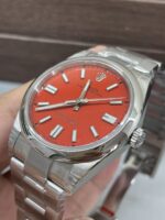 VS Factory Rolex Oyster Perpetual 41mm Coral Red Dial Smooth Bezel Oyster Bracelet (124300) 1:1 Super Clone – DD3230 Movement – Bild 5