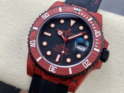 VS Factory Rolex Submariner Date “DiW Red Devil” Layered Red Carbon (Custom Edition) 1:1 Super Clone – DD3135 Movement