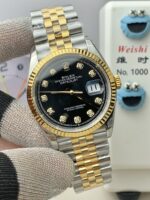 VS Factory Rolex Datejust 36mm Two-Tone Yellow Gold Black Diamond Dial Jubilee Bracelet (126233) 1:1 Super Clone – DD3235 Movement – Bild 3