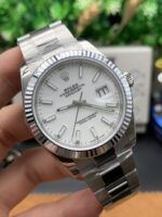 VS Factory Rolex Datejust 41mm Pure White Dial Fluted Bezel Oyster Bracelet (126334) 1:1 Super Clone – DD3235 Movement – Bild 3