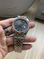 VS Factory Rolex Datejust 41mm Two-Tone Rose Gold Slate Black Fluted Motif Dial Jubilee Bracelet (126331) 1:1 Super Clone – DD3235 Movement – Bild 3