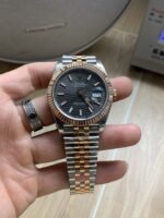 VS Factory Rolex Datejust 41mm Two-Tone Rose Gold Slate Black Fluted Motif Dial Jubilee Bracelet (126331) 1:1 Super Clone – DD3235 Movement – Bild 2
