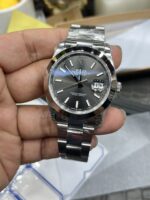 VS Factory Rolex Datejust 41mm Sunburst Slate Dial Smooth Bezel Oyster Bracelet (126300) 1:1 Super Clone – DD3235 Movement – Bild 6