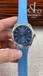 VS Factory Omega Seamaster Aqua Terra 150M 41mm Blue Dial Light Blue Rubber Strap (220.12.41.21.03.002) 1:1 Super Clone – DD8900 Movement – Bild 2