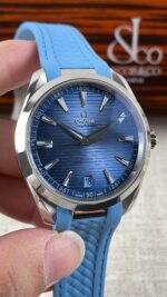 VS Factory Omega Seamaster Aqua Terra 150M 41mm Blue Dial Light Blue Rubber Strap (220.12.41.21.03.002) 1:1 Super Clone – DD8900 Movement – Bild 3