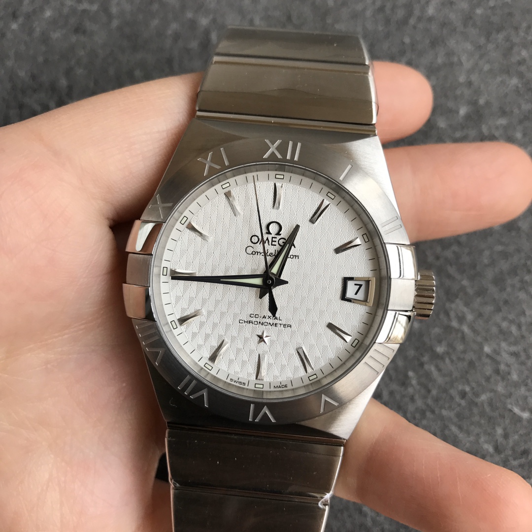 vsf-14038-6518f845d1-i1585246331_7042_0-1 VS Factory Omega Constellation Co-Axial 38mm Silver Textured Dial (123.10.38.21.02.001) 1:1 Super Clone – DD8500 Movement – Bild 1