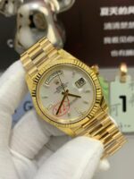 VS Factory Rolex Day-Date 40 Yellow Gold White Baguette Diamond Dial (228238) V2 1:1 Super Clone – DD3255 Movement – Bild 4