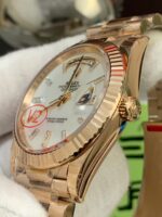 VS Factory Rolex Day-Date 40 Everose Gold White Baguette Diamond Dial (228235) V2 1:1 Super Clone – DD3255 Movement – Bild 3