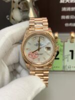 VS Factory Rolex Day-Date 40 Everose Gold White Baguette Diamond Dial (228235) V2 1:1 Super Clone – DD3255 Movement