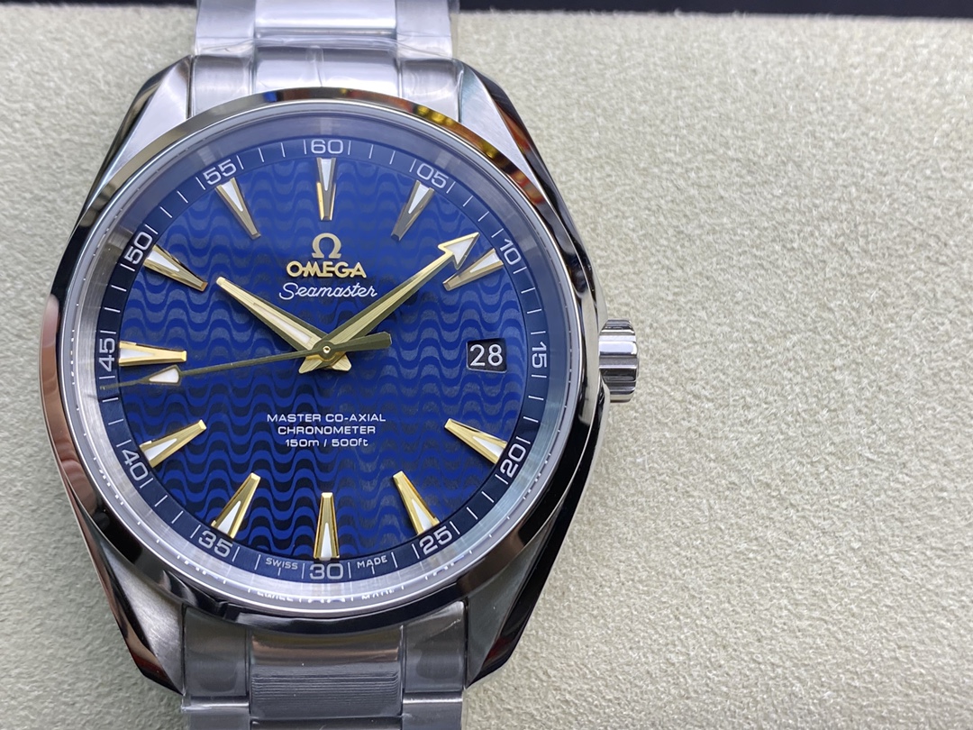vsf-15930-0ac81bee9c-i1591467632_6994_0-1 VS Factory Omega Seamaster Aqua Terra 150M 41.5mm Blue Wave Dial 18K Yellow Gold Hands Stainless Steel Bracelet (231.10.42.21.03.006) 1:1 Super Clone – DD8500 Movement – Bild 1
