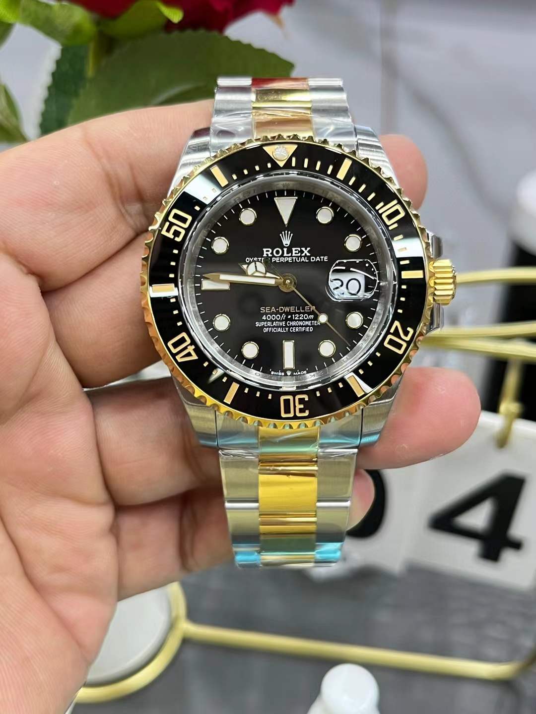 微信图片_2026-04-23_144023_391.jpg VS Factory Rolex Sea-Dweller 43mm Two-Tone Yellow Gold Black Dial Ceramic Bezel Oyster Bracelet (126603) 1:1 Super Clone – DD3235 Movement – Bild 1