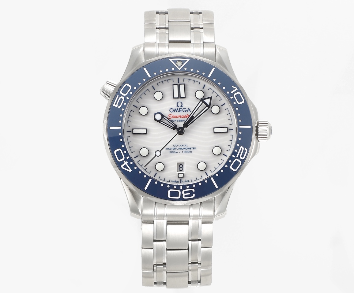 i1645943015_269_0-1 VS Factory Omega Seamaster Diver 300M 42mm White Dial Blue Bezel (210.30.42.20.04.002) 1:1 Super Clone – DD8800 Movement – Bild 1