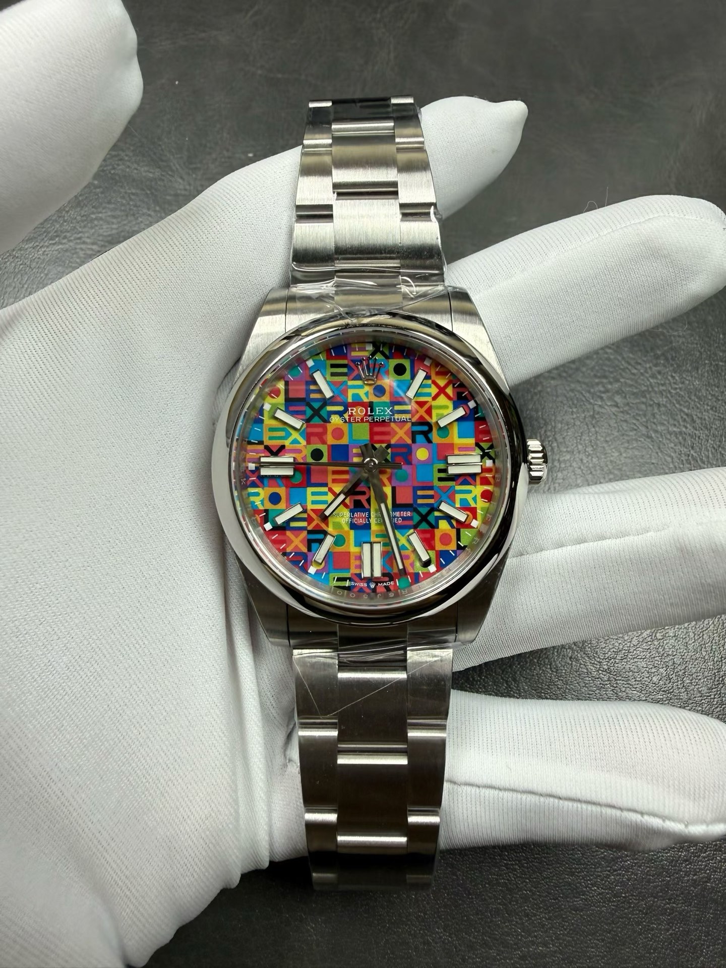 i1781178153019_6200_0_0-1 VS Factory Rolex Oyster Perpetual 41mm Multicolor Dial Smooth Bezel Oyster Bracelet(134300) 1:1 Super Clone – DD3230 Movement – Bild 1